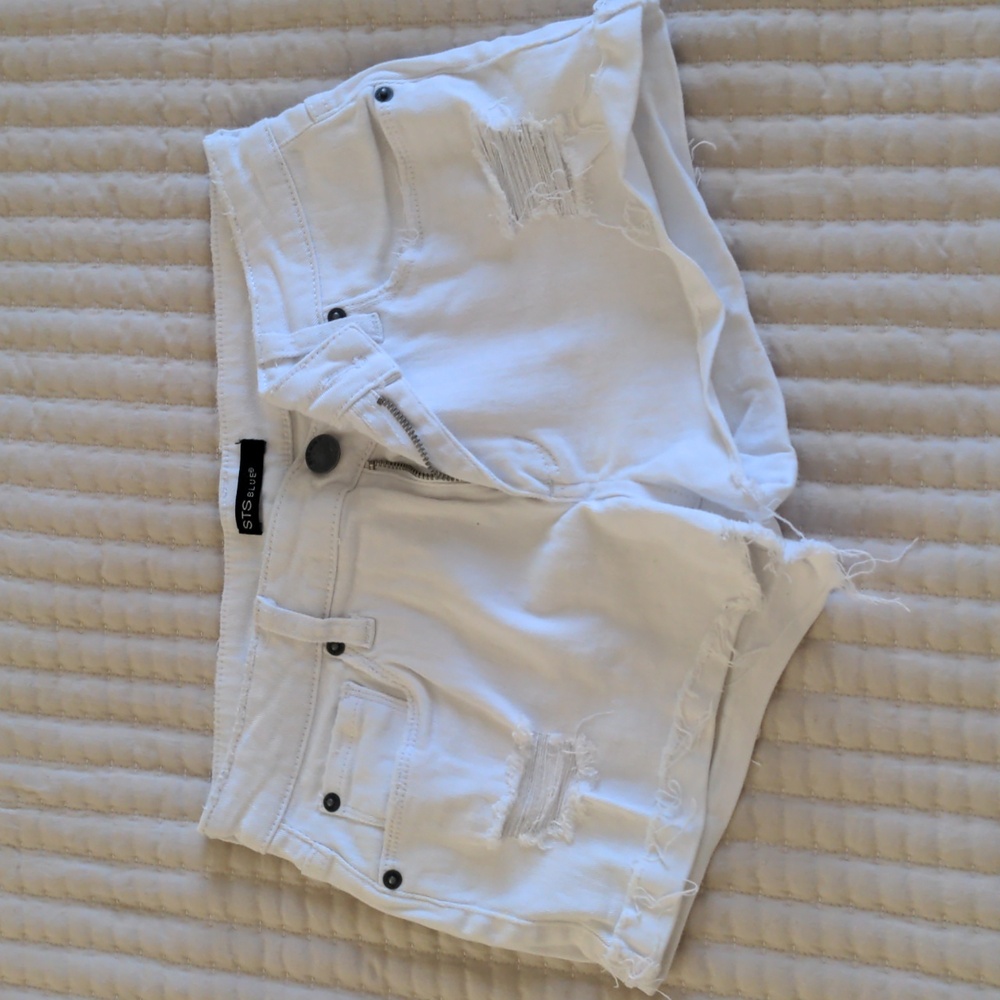 White Jean shorts